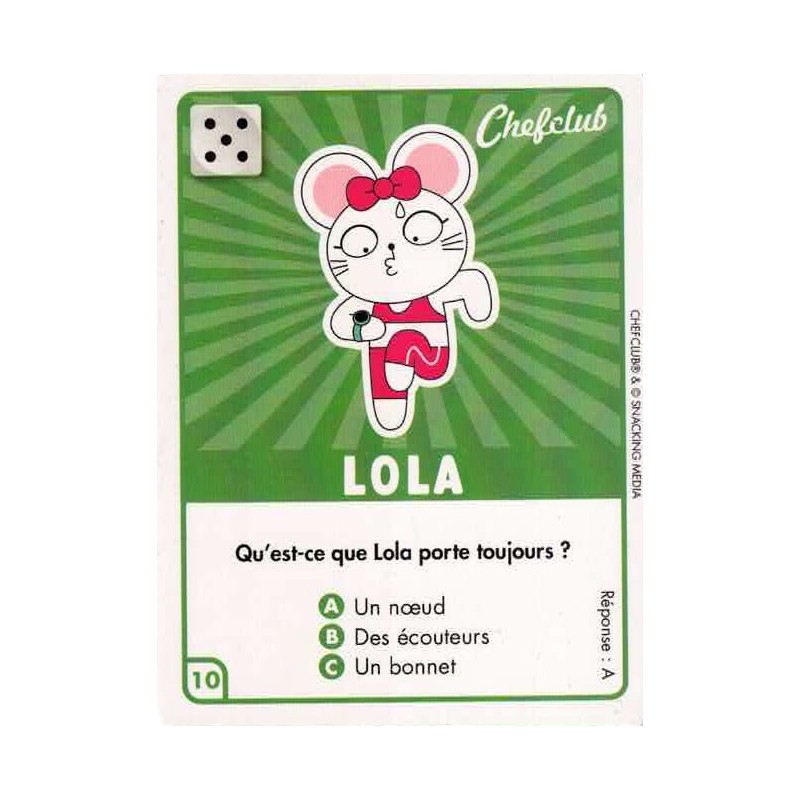 CARTE  10 LOLA - Collection 2023 - Amuse-toi en cuisine