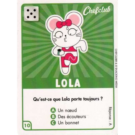 CARTE  10 LOLA - Collection 2023 - Amuse-toi en cuisine