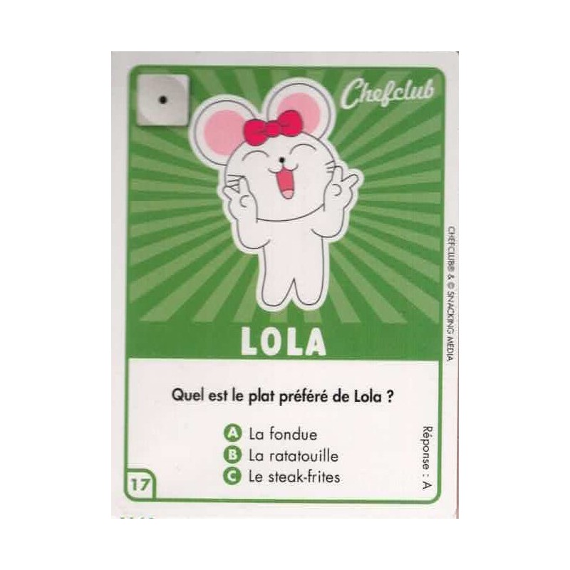 CARTE  17 LOLA - Collection 2023 - Amuse-toi en cuisine