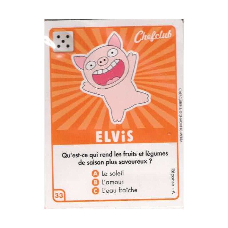 CARTE  33 ELVIS - Collection 2023 - Amuse-toi en cuisine