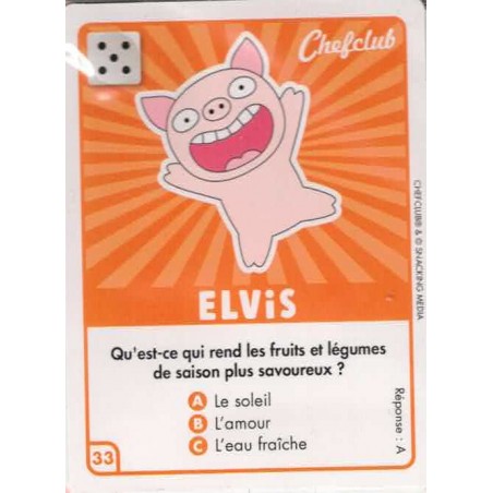 CARTE  33 ELVIS - Collection 2023 - Amuse-toi en cuisine