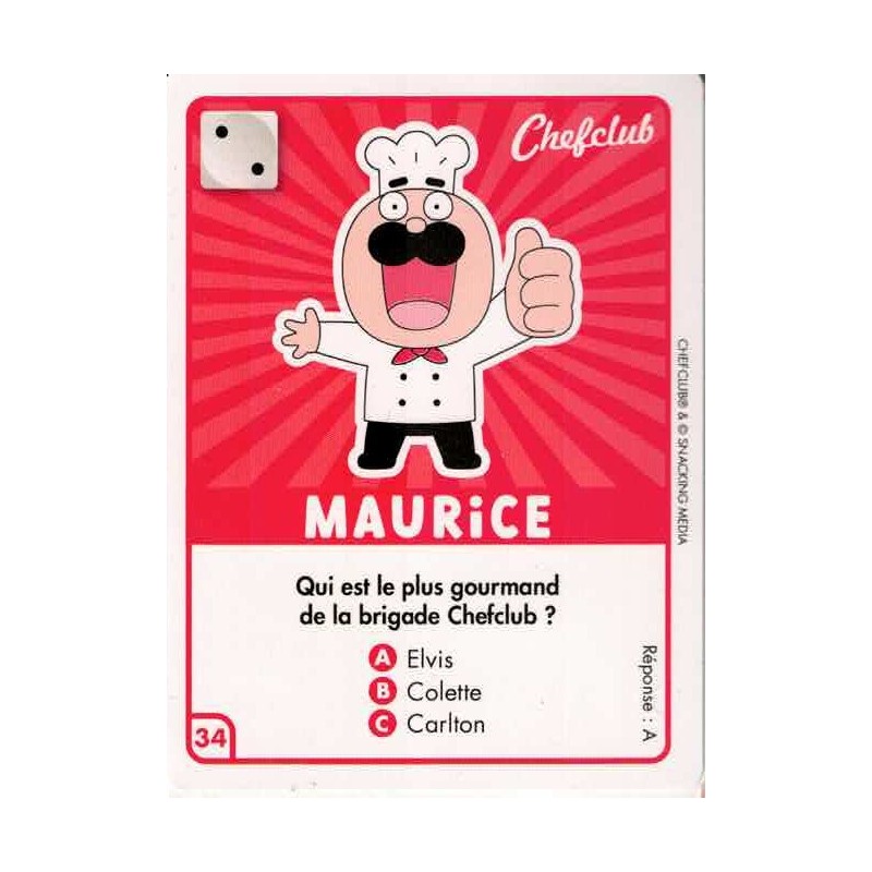 CARTE  34 MAURICE - Collection 2023 - Amuse-toi en cuisine