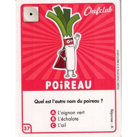 CARTE  37 POIREAU - Collection 2023 - Amuse-toi en cuisine