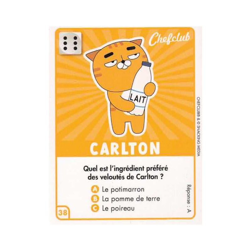 CARTE  38 CARLTON - Collection 2023 - Amuse-toi en cuisine