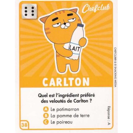 CARTE  38 CARLTON - Collection 2023 - Amuse-toi en cuisine