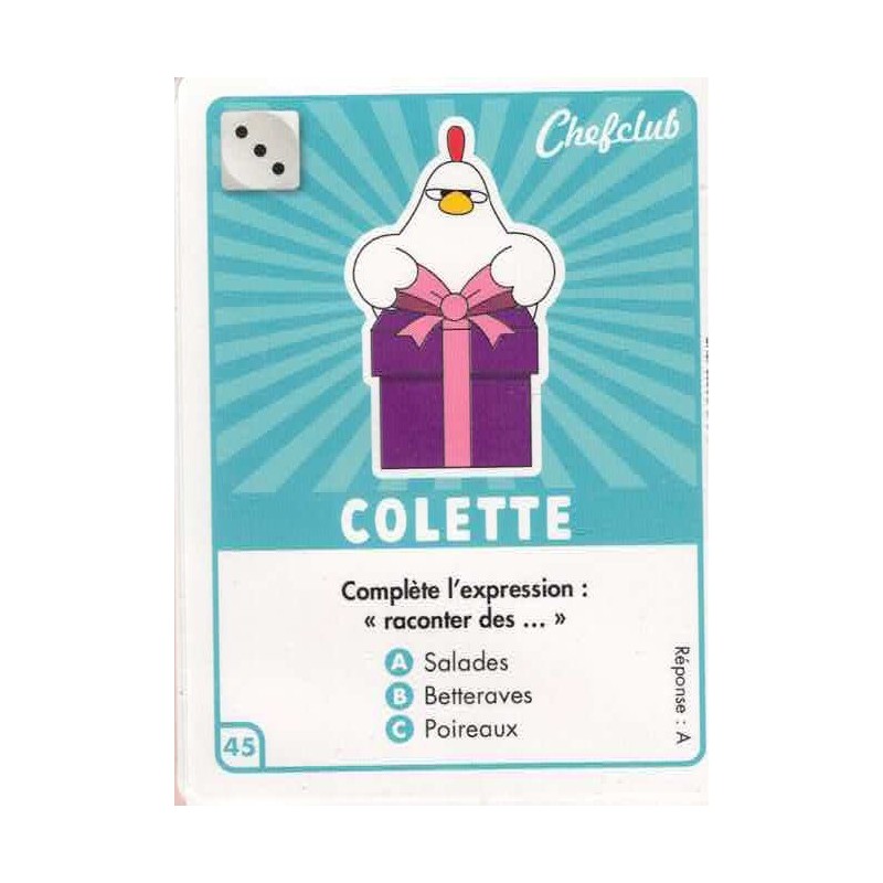 CARTE  45 COLETTE - Collection 2023 - Amuse-toi en cuisine