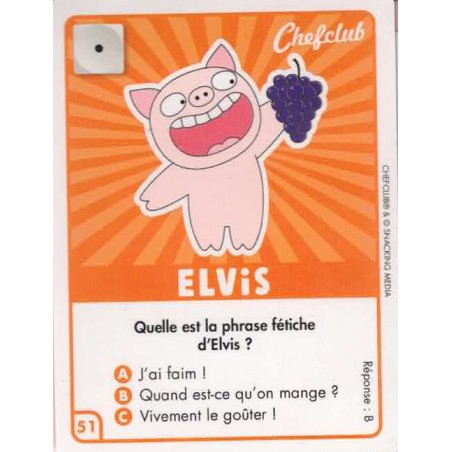 CARTE  51 ELVIS - Collection 2023 - Amuse-toi en cuisine