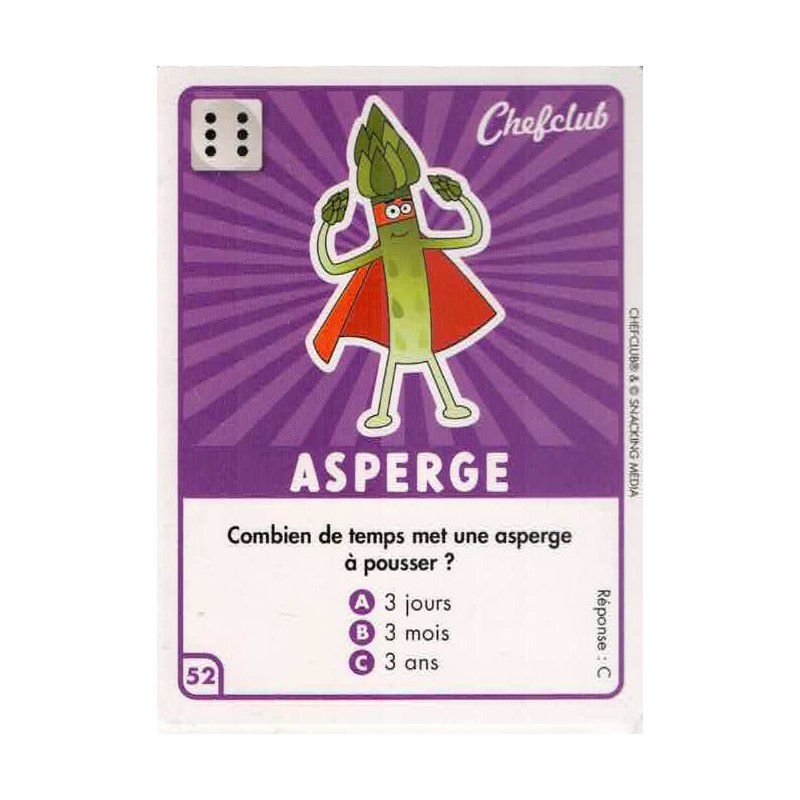 CARTE  52 ASPERGE - Collection 2023 - Amuse-toi en cuisine