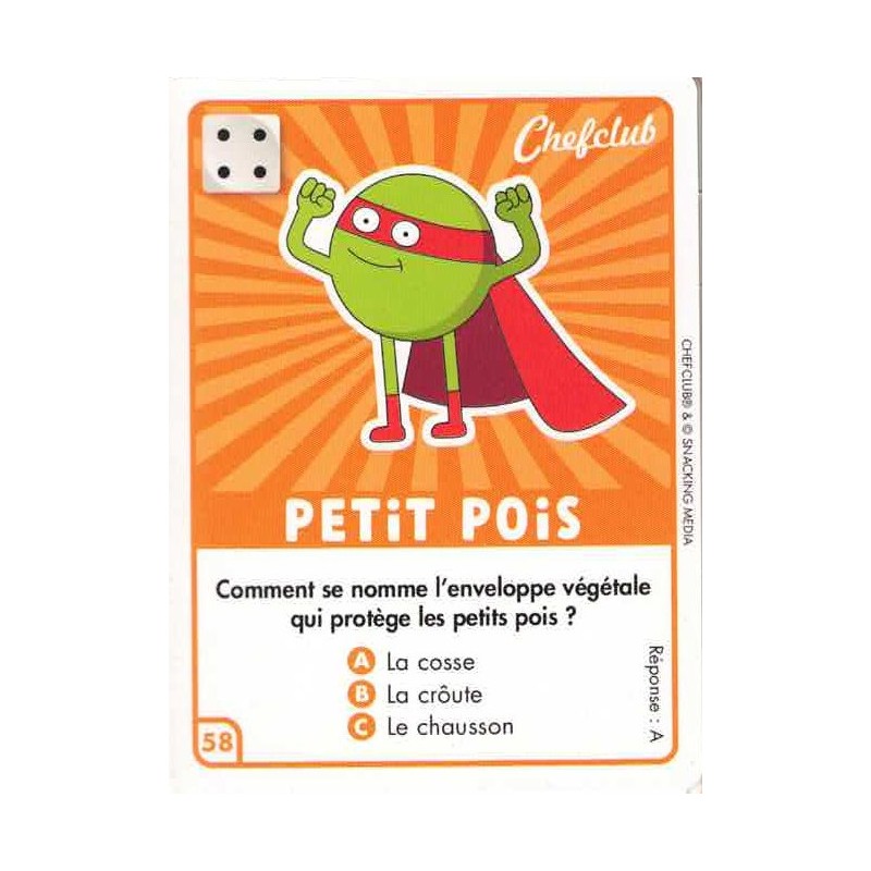 CARTE  58 PETIT POIS - Collection 2023 - Amuse-toi en cuisine